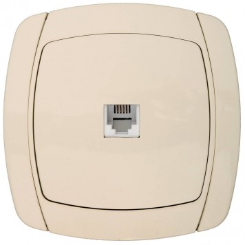 SV-54217-B | Розетка телефонная одинарная в сборе, цвет бежевый, СВЕТОЗАР CITY LIGHT-0