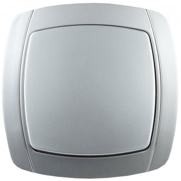 SV-54230-SM | Выключатель одноклавишный в сборе, цвет серебристый металлик, 10А/~250В, СВЕТОЗАР АКЦЕНТ-0
