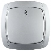 Выключатель проходной одноклавишный в сборе, цвет серебристый металлик, 10А/~250В, СВЕТОЗАР SV-54237-SM