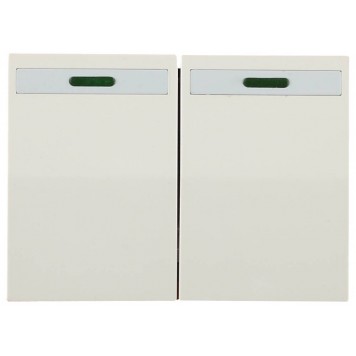 SV-54435-B | Выключатель двухклавишный, с эффектом свечения, без вставки и рамки, цвет бежевый, 10A/~250B, СВЕТОЗАР ЭФФЕКТ-0