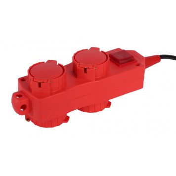 SV-55017-5 | Удлинитель электрический с заземлением, выключатель, евро, 4 (2х2) гнезда, с крышками, 5м, СВЕТОЗАР-0