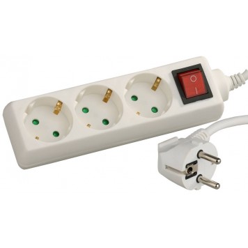 SV-55035-2 | Удлинитель электрический с заземлением, выключателем, евро, с защитными шторками, 3 гнезда, 2м, СВЕТОЗАР-0
