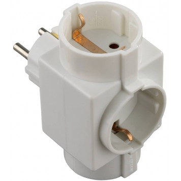 SV-55095 | Тройник электрический с заземлением и защитной шторкой, 3 гнезда, СВЕТОЗАР-0