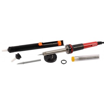 SV-55313-60-H6 | Наб. д/паяльных работ, паяльник SV-55300 + подставка + припой + жало сменное + шприц + насад. на жало, 60Вт, СВЕТОЗАР-0