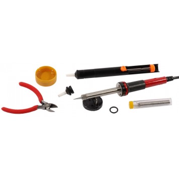 SV-55314-60-H8 | Наб. д/паяльных работ, паяльник SV-55300+подстав.+припой+жало сменное+шприц+насад.на жало+канифоль+кусач., 60Вт, СВЕТОЗАР-0