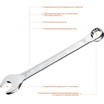 27079-22_z01 | Комбинированный гаечный ключ 22 мм, KRAFTOOL-2