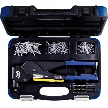5001128 | D 3.2мм, 4.0мм, 4.8мм заклепочник, поворотная головка 360 ° в кейсе. Мультинасадка, RAPID RP60 MULTI-2