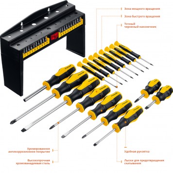 25312-H37 | Набор слесарных отверток, отверток для точных работ, бит на подставке, STAYER-3
