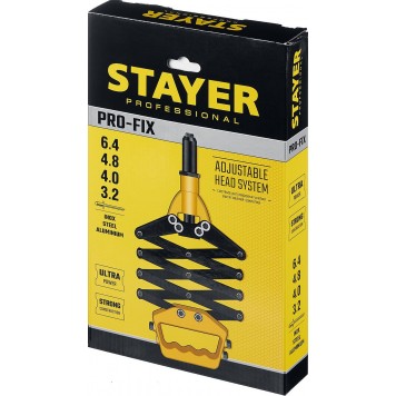 3115_z01 | Заклепочник рычажно-складной, для заклёпок 3.2-6.4 мм из алюминия, стали, нерж стали, литой корпус, STAYER POWER-PRO RX-900-1