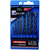 Набор Свёрла по бетону, ударные, шестигранный хвостовик, 3; 4; 5; 6; 7; 8; 9; 10мм, 8шт, URAGAN 901-22424-H8