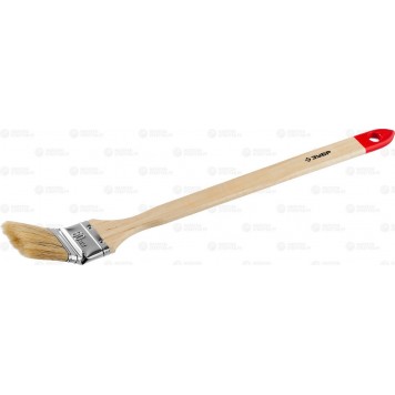 01041-050 | Кисть радиаторная угловая, светлая натуральная щетина, деревянная ручка, 50мм, ЗУБР МАСТЕР-0