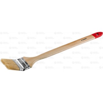 01041-063 | Кисть радиаторная угловая, светлая натуральная щетина, деревянная ручка, 63мм, ЗУБР МАСТЕР-0