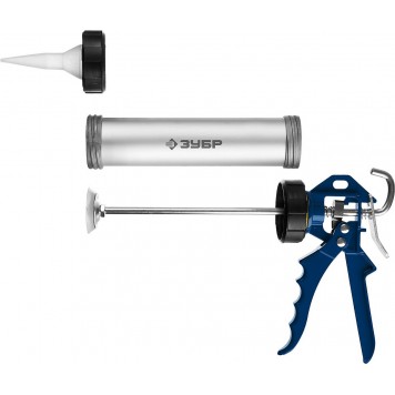 06633-31 | 310 мл универсальный закрытый пистолет для герметика, алюминиевый корпус, ЗУБР ПРОФЕССИОНАЛ-1
