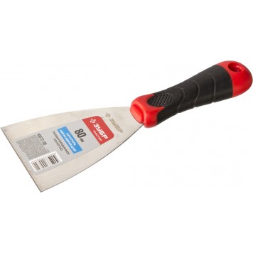 10072-08 | Шпатель профилированное нержавеющее полотно, 2к ручка, 80мм, ЗУБР МАСТЕР-1