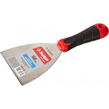 10072-10 | Шпатель профилированное нержавеющее полотно, 2к ручка, 100мм, ЗУБР МАСТЕР-1