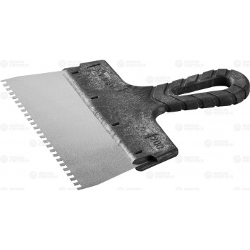 10078-20-04 | Шпатель ФАСАДНЫЙ, нержавеющее полотно, 200мм, зуб 4х4мм, ЗУБР МАСТЕР-0