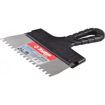 10078-20-06 | Шпатель ФАСАДНЫЙ, нержавеющее полотно, 200мм, зуб 6х6мм, ЗУБР МАСТЕР-2