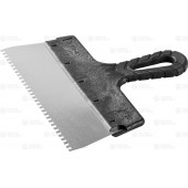 Шпатель ФАСАДНЫЙ, нержавеющее полотно, 250мм, зуб 4х4мм, ЗУБР 10078-25-04