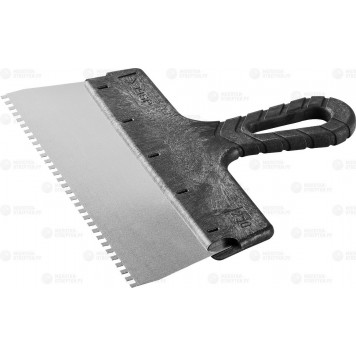 10078-25-04 | Шпатель ФАСАДНЫЙ, нержавеющее полотно, 250мм, зуб 4х4мм, ЗУБР МАСТЕР-0