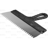 Шпатель ФАСАДНЫЙ, нержавеющее полотно, 300мм, зуб 6х6мм, ЗУБР 10078-30-06