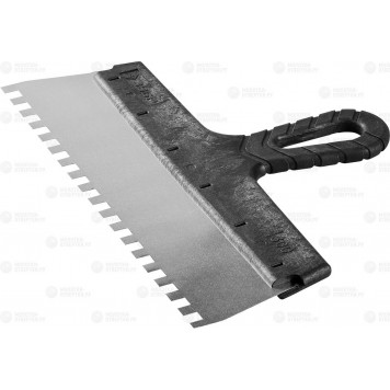 10078-30-08 | Шпатель ФАСАДНЫЙ, нержавеющее полотно, 300мм, зуб 8х8мм, ЗУБР МАСТЕР-0