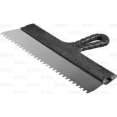 Шпатель ФАСАДНЫЙ, нержавеющее полотно, 350мм, зуб 6х6мм, ЗУБР 10078-35-06