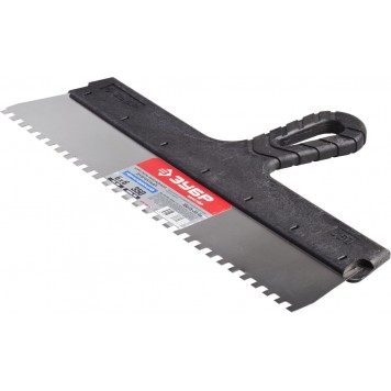 10078-35-06 | Шпатель ФАСАДНЫЙ, нержавеющее полотно, 350мм, зуб 6х6мм, ЗУБР МАСТЕР-2