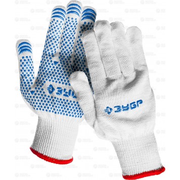 11451-S | Размер S-M, перчатки трикотажные тонкие, с ПВХ покрытием (точка)., ПТ-12, ЗУБР ЭКСПЕРТ-0