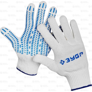11452-S | Размер S-M, перчатки трикотажные, с ПВХ покрытием., Протектор, ЗУБР ЭКСПЕРТ-0