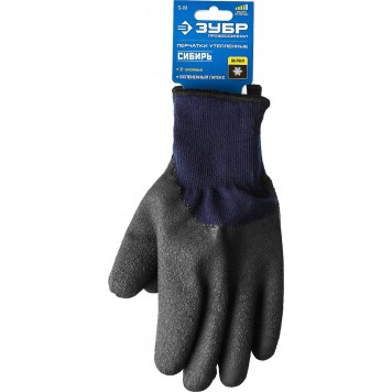 11466-S | Размер S-M, перчатки утепленные, двухслойные, акриловые., Сибирь, ЗУБР ПРОФЕССИОНАЛ-3