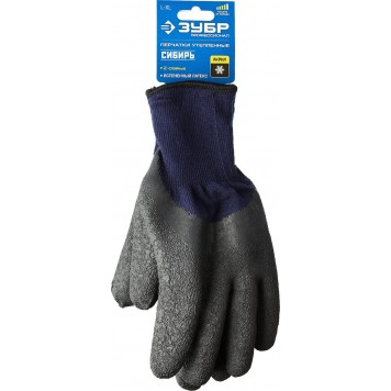 11466-XL | Размер L-XL, перчатки утепленные, двухслойные, акриловые., Сибирь, ЗУБР ПРОФЕССИОНАЛ-3