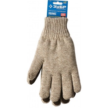 11468-XL | Размер L-XL, перчатки утепленные, с флисовой подкладкой и спилковым наладонником., Полюс, ЗУБР ПРОФЕССИОНАЛ-2