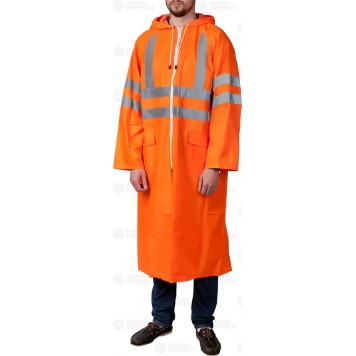 11617-52 | Плащ-дождевик, сигнальный цвет, нейлоновый на молнии, размер 52-54, ЗУБР ПРОФЕССИОНАЛ-0