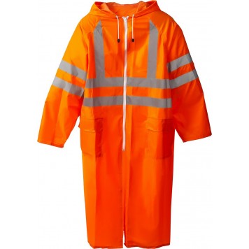11617-52 | Плащ-дождевик, сигнальный цвет, нейлоновый на молнии, размер 52-54, ЗУБР ПРОФЕССИОНАЛ-1