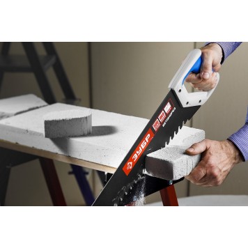 15157-50 | Ножовка по пенобетону (пила) 500 мм, шаг 20 мм, 23 твердосплавных резца, твердосплавные напайки, тефлоновое покрытие, ЗУБР ПРОФЕССИОНАЛ-7