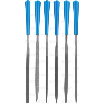 16022-2-H6 | Набор : Надфили, пластмассовая ручка, насечка 2 = Бархатная, с чехлом, 100мм, 6шт, ЗУБР ЭКСПЕРТ-0