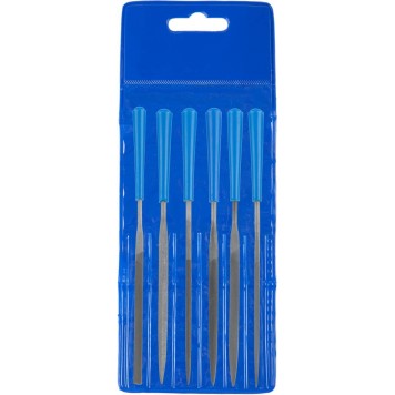 16022-2-H6 | Набор : Надфили, пластмассовая ручка, насечка 2 = Бархатная, с чехлом, 100мм, 6шт, ЗУБР ЭКСПЕРТ-1