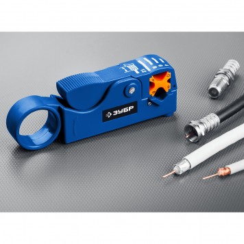 22657 | Стриппер коаксиальных кабелей, RG58/RG59/RG6, COAX-3, ЗУБР ПРОФЕССИОНАЛ-5