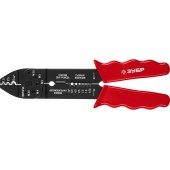 Электропассатижи, съемник 0.8 - 2.6 мм, кусачки, обжим наконечников, винторез, 230 мм, ЗУБР 22667-22