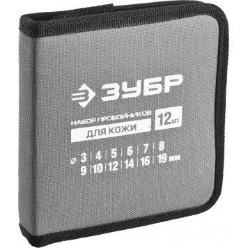 22949-H12 | Набор: Пробойники для кожи, 3-19мм, 12шт, ЗУБР МАСТЕР-1