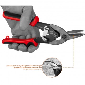 23140-L | Ножницы по металлу двухрычажные, левые, У8А, 250 мм, ЗУБР МАСТЕР-2