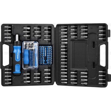 25237-H129 | Набор : Отвертка реверсивная с магнитным битодержателем и отсеком для бит в рукоятке, Cr-V, 130 предметов, ЗУБР ЭКСПЕРТ-0