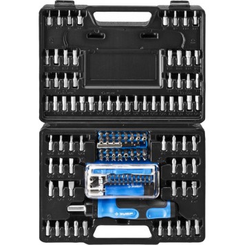 25237-H129 | Набор : Отвертка реверсивная с магнитным битодержателем и отсеком для бит в рукоятке, Cr-V, 130 предметов, ЗУБР ЭКСПЕРТ-1