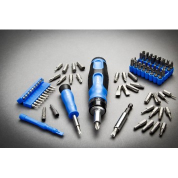 25237-H129 | Набор : Отвертка реверсивная с магнитным битодержателем и отсеком для бит в рукоятке, Cr-V, 130 предметов, ЗУБР ЭКСПЕРТ-3