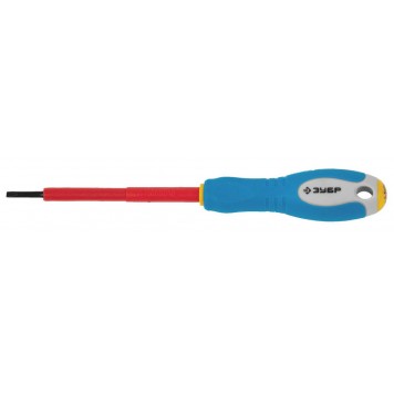 25261-2.5-075 | Отвертка Cr-V, трехкомпонент рукоятка, высоковольтная до ~1000В, SL, 2,5x75 мм, ЗУБР ПРОФЕССИОНАЛ-1