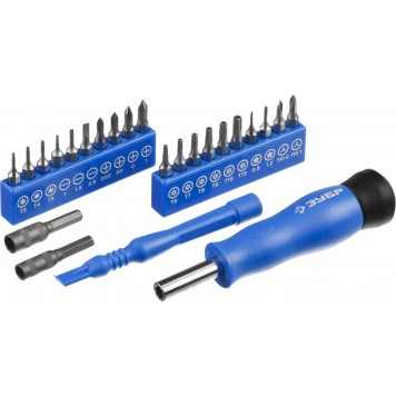 25648-H24 | Отвертка с битами для точных работ и мобильных устройств 24 предм., ЗУБР ПРОФЕССИОНАЛ-3
