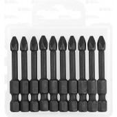 Биты Phillips, тип хвостовика E 1/4", PH3, 50мм, 10шт, в пластиковом боксе, на карточке, ЗУБР 26021-3-50-S10