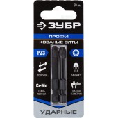 Биты, тип хвостовика E 1/4", PZ3, 50мм, 2шт, на карточке, ЗУБР 26023-3-50-S2