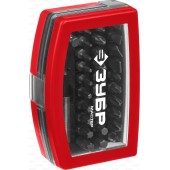 Набор: Биты "МХ-32", CR-V, в компактном боксе с эластичными противоударными, противоскользящими вставками, магнитный адаптер с фиксатором, ЗУБР 26393-H32