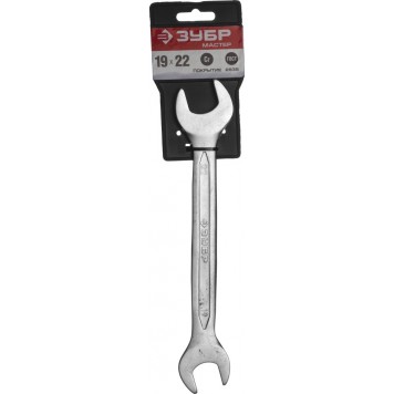 27010-19-22 | Рожковый гаечный ключ 19 x 22 мм, ЗУБР МАСТЕР-1